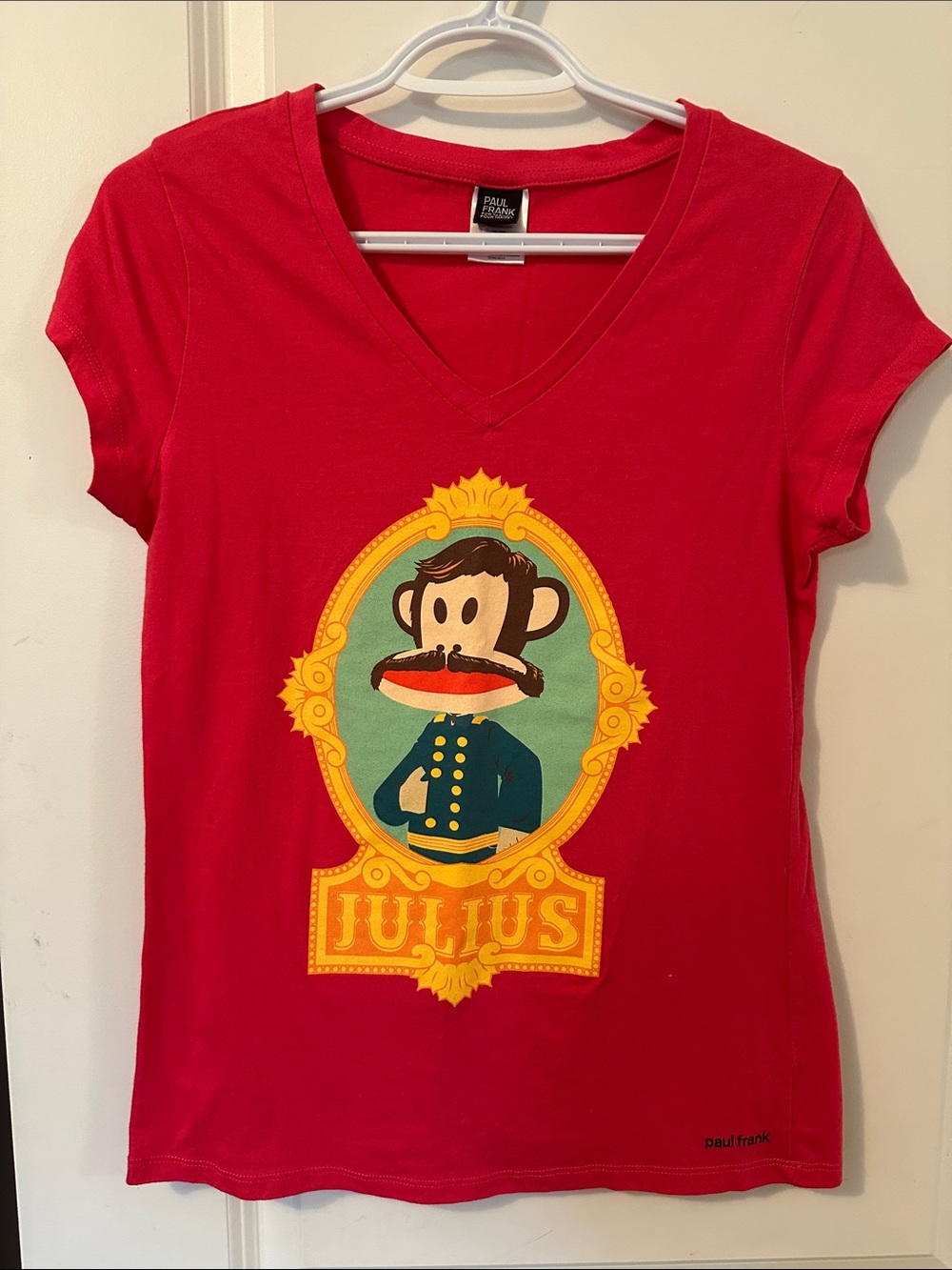 Paul Frank Red V-Neck Julius Portrait Tee